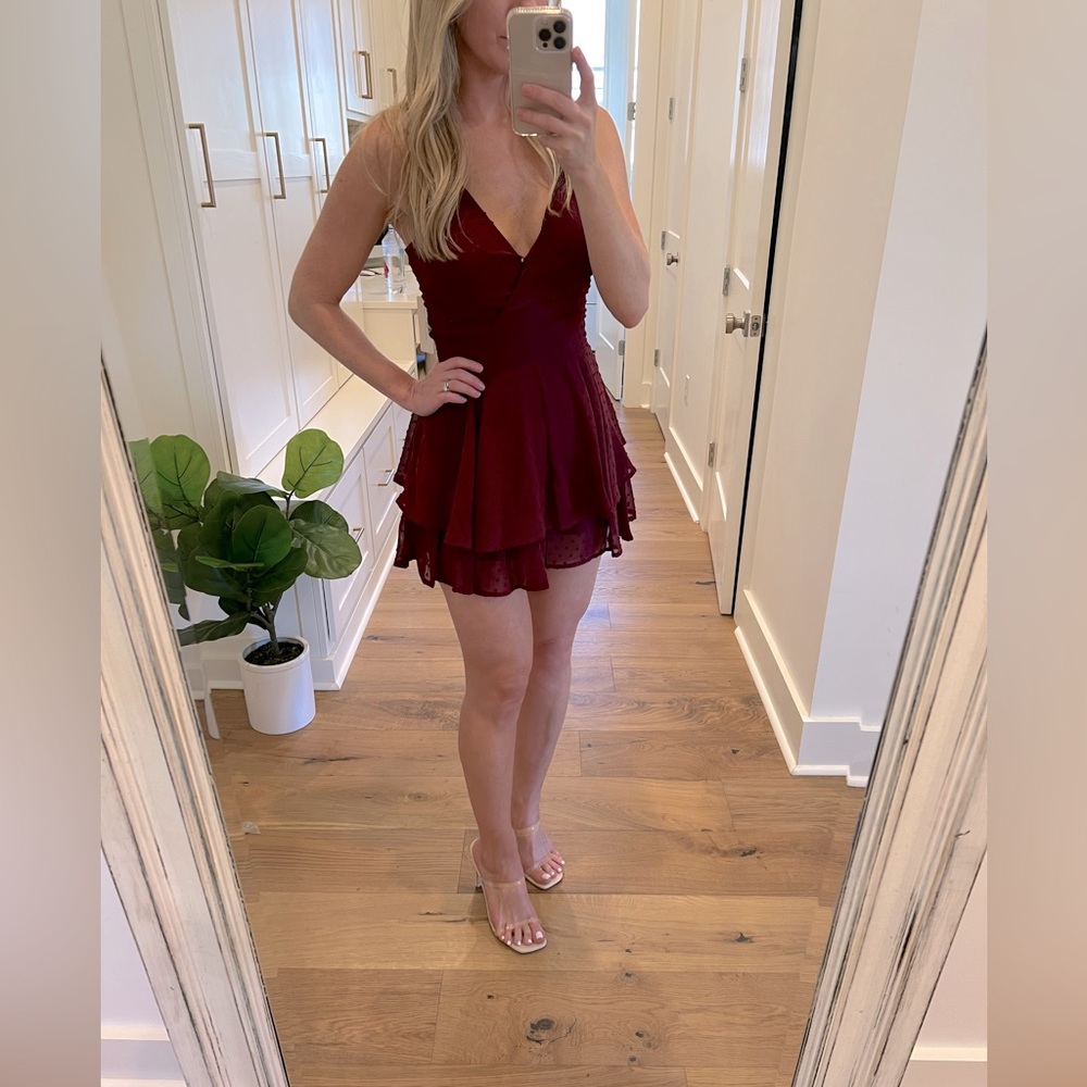 Maroon cocktail Romper- Small. NWT